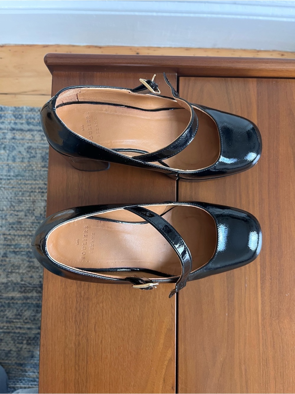 Sezane Georgia High Mary Jane Heels - Black Patent - size 38 U.S. 7 - Picture 3 of 7